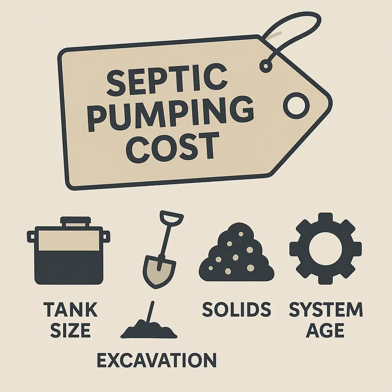 Septic pumping cost infographic showing pricing for South Carolina services