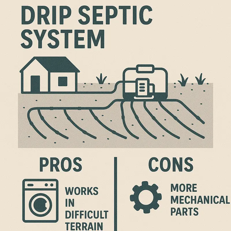 Drip distribution septic system with precision effluent dispersal tubing