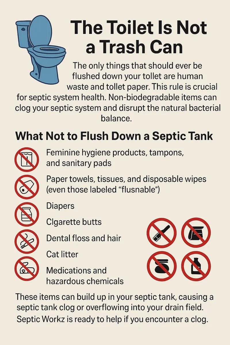 What not to flush down your septic system - items to avoid
